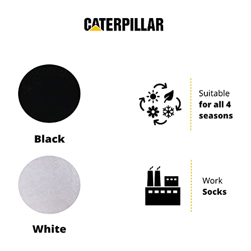 Caterpillar - 6 Pares Calcetines Hasta el Tobillo - para Cualquier Uso - Puntera y Talón Reforzados - Algodón (Negro, 39-42)