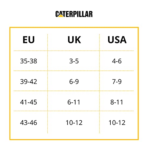 Caterpillar - Calcetines de trabajo de Algodón para hombres, reforzados en el talón y la punta, (Negro, 47-50), 6 Pares