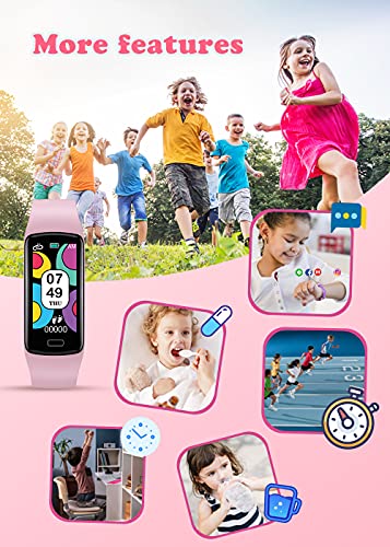 CatShin Reloj Inteligente Niño Pulsera Actividad Inteligente con Monitor de Presión Arterial, Pulsómetro,Monitor de Sueño,mpermeable IP67 Deportivo Smartwatch Podómetro,Reloj Niño para Android iOS