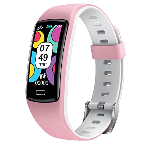 CatShin Reloj Inteligente Niño Pulsera Actividad Inteligente con Monitor de Presión Arterial, Pulsómetro,Monitor de Sueño,mpermeable IP67 Deportivo Smartwatch Podómetro,Reloj Niño para Android iOS