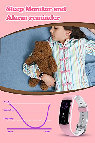 CatShin Reloj Inteligente Niño Pulsera Actividad Inteligente con Monitor de Presión Arterial, Pulsómetro,Monitor de Sueño,mpermeable IP67 Deportivo Smartwatch Podómetro,Reloj Niño para Android iOS