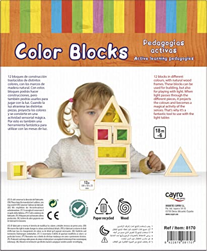 Cayro- Color Blocks Inspired by Montessori, Multicolor (8170), a partir de 3 años de edad