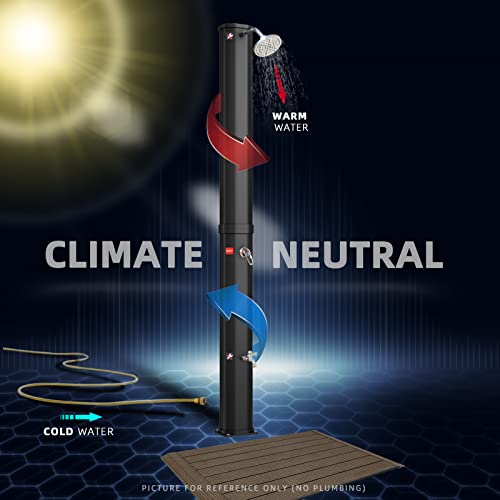 CCLIFE Ducha de Jardín Ducha Solar 35 litros Agua Caliente Ducha Piscina Ducha de Exterior Solar, con Cabeza de Ducha y Grifo, Temperatura hasta 60° C