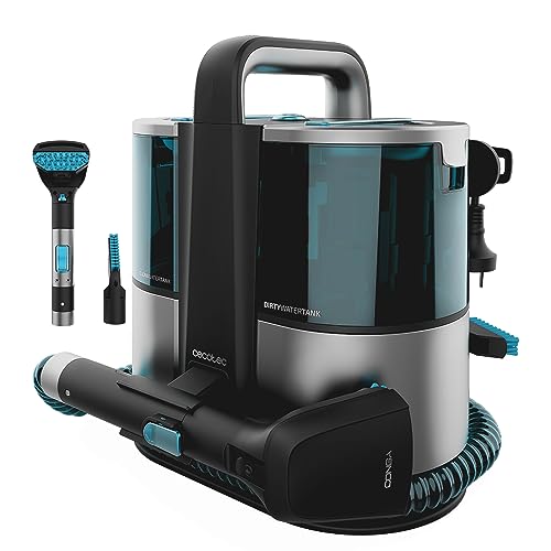 Cecotec Aspirador de Tapicerías con Cable Conga 4000 Carpet&Spot Clean XL, 400 W, 2 Depósitos de Agua Limpia y Otro de Sucia, Pulverizador de Agua y 12 kpa de Succión, Radio de Acción 5 m