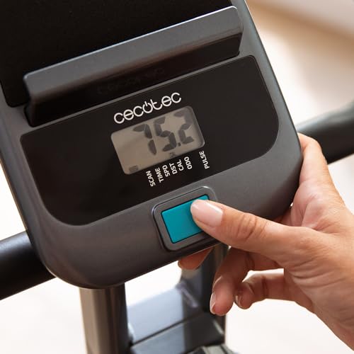 Cecotec Bicicleta Estática Plegable X-Bike X. Volante de Inercia 2,5 Kg, Resistencia Magnética variable, 8 Niveles, Sillín confort, Pantalla LCD y Soporte para tablet, Ruedas de Transporte