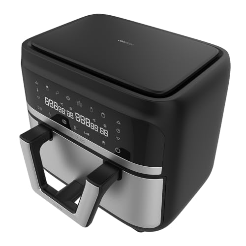 Cecotec Freidora de Aire sin Aceite de 9 L Cecofry Dual 9000 Air Fryer. 2850 W, Digital y Compacta, Temperatura Dual, Tecnología PerfectCook, Opción de dividir la Cubeta en 2 de 4,5L, 6 Modos