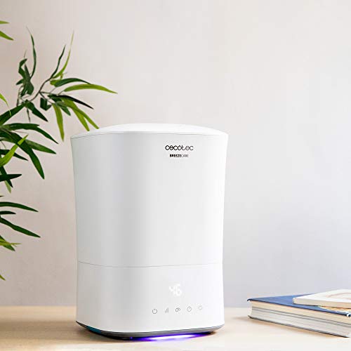 Cecotec Humidificador BreezeCare 3500 Warm. Depósito 5,5 litros, Humidificación 400 ml/h, Filtro cerámico, Cobertura hasta 35 m2, Autonomía hasta 22h, 3 Velocidades, Temporizador