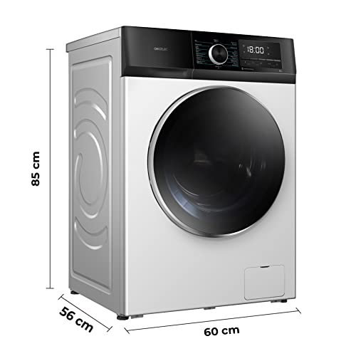 Cecotec Lavadora 9Kg Carga Frontal Bolero Dresscode 9500 Inverter A 1900W, 1400 rpm, Motor Inverter Plus, Bajo Consumo, 16 Programas, SteamMax, Delay Start, Blanco