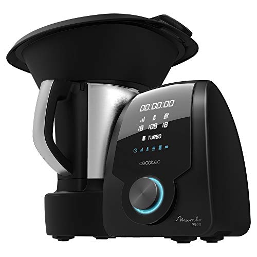 Cecotec Robot de Cocina Multifunción Mambo 9590. 1700 W, 30 Funciones, Cuchara MamboMix, Jarra Habana y Jarra de acero inoxidable de 3.3 L, Apta para lavavajillas, Báscula incorporada, Recetario