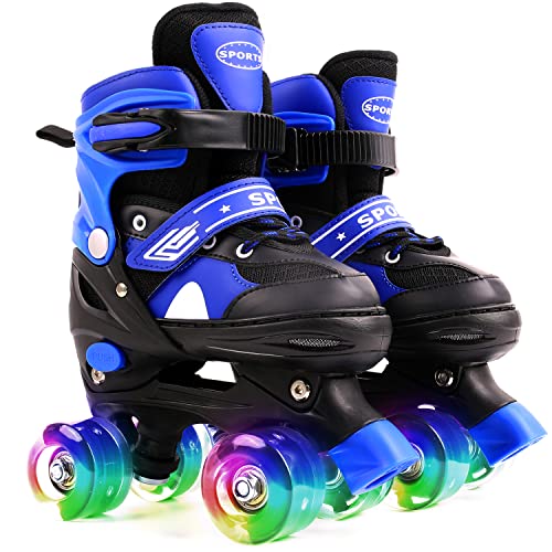 Ceestyle Patines 4 Ruedas, Ajustable Iluminación Patines para Hijo con Luz Completa hasta LED Ruedas, Diversión Flashing Roller Blades para Niños y Niñas, Tallas 27 a 37