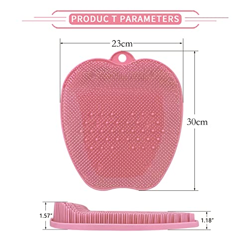 Cepillo para Masaje de Pies, Almohadilla de Lavado de Pies con Ventosas de Silicona, Scrubber Masajeador para Reducir el Dolor y Mejorar La Circulación Sanguínea Del Pie（Rosado）