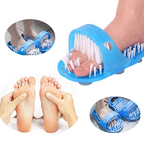 Cepillo para Pies de Ducha,Tianher 2 Piezas Cepillo para Limpiar los Pies con Copa de Succión Baño Chanclas Limpiador para Masaje Adherirse al Suelo Ducha Spa Masaje