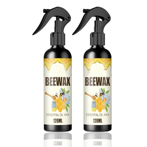 Cera de abejas natural micromolecularizada en spray 120ml, cera de abejas en spray para pulir y limpiar muebles, cera de abejas multiusos para renovar el suelo de los muebles de madera (2 Piezas)