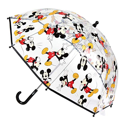 Cerdá-2400-0510 Mickey Paraguas Campana Transparente, multicolor, Talla Única (2400-0510) , color/modelo surtido