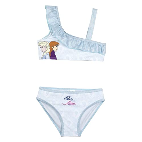 CERDÁ LIFE'S LITTLE MOMENTS Bikinis Infantiles para Niña Fabricados 85% y en Elastano al 15% con Forro 100% Poliéster y Personajes de Frozen 2 | Licencia Oficial-Disney, Azul Claro, 4 años para Niñas