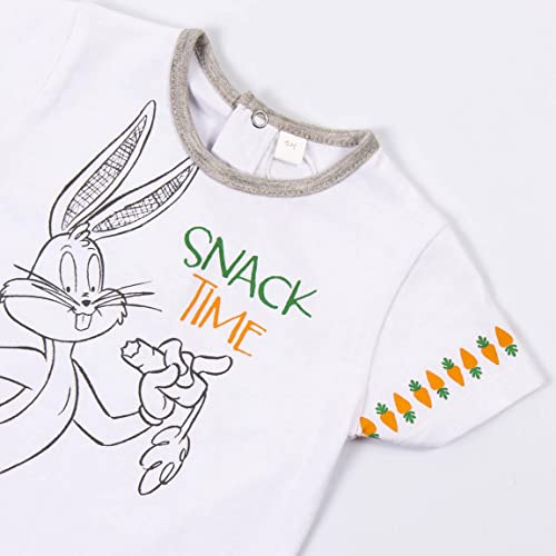 CERDÁ LIFE'S LITTLE MOMENTS - Conjunto Veraniego de 2 Piezas Compuesto por Ranitas Bebe Niño y Camisetas para Bebe de Manga Corta | Fabricado en algodón 100% con los Personajes de Looney Tunes