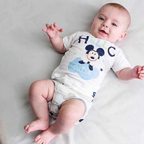 CERDÁ LIFE'S LITTLE MOMENTS - Conjunto veraniego de 2 Piezas con Ranitas Bebe Niño y Camisetas para Bebe de Manga Corta, estampado de Mickey Mouse, Blanco, Talla única