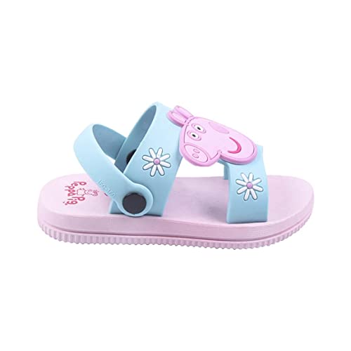 CERDÁ LIFE'S LITTLE MOMENTS, Sandalias Playa para Niña Fabricada en PVC y Estampadas con Personajes de Peppa Pig | Chanclas de Goma con Sujección al Talón-Licencia Oficial Hasbro, Rosa, 24 EU