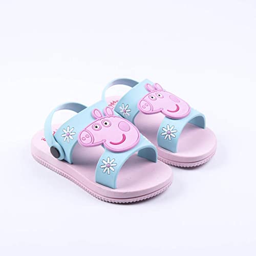 CERDÁ LIFE'S LITTLE MOMENTS, Sandalias Playa para Niña Fabricada en PVC y Estampadas con Personajes de Peppa Pig | Chanclas de Goma con Sujección al Talón-Licencia Oficial Hasbro, Rosa, 24 EU