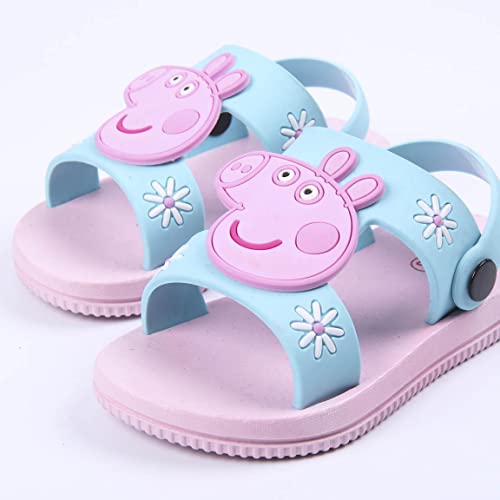 CERDÁ LIFE'S LITTLE MOMENTS, Sandalias Playa para Niña Fabricada en PVC y Estampadas con Personajes de Peppa Pig | Chanclas de Goma con Sujección al Talón-Licencia Oficial Hasbro, Rosa, 24 EU