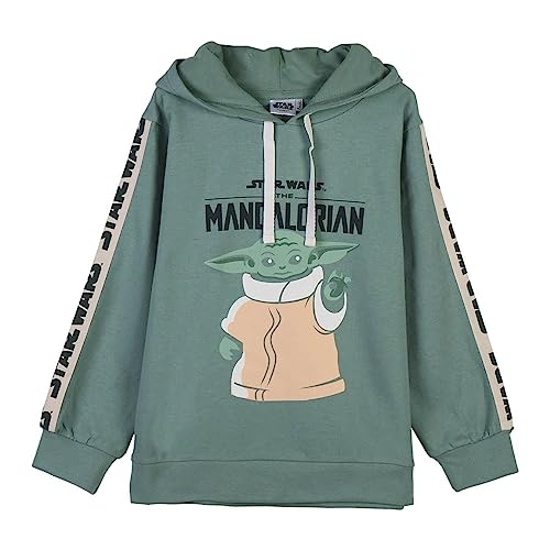 CERDÁ LIFE'S LITTLE MOMENTS The Mandalorian con Capucha-Sudadera para Niño-Licencia Oficial Star Wars, Verde, Normal para Niños