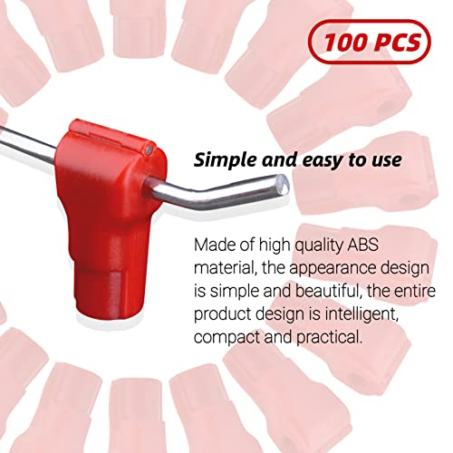 Cerradura de gancho antirrobo de 100 piezas, rojo anti barrido, gancho de exhibición de seguridad para tiendas minoristas, con desbloqueo magnético especial, para enlace de productos básicos(6MM)