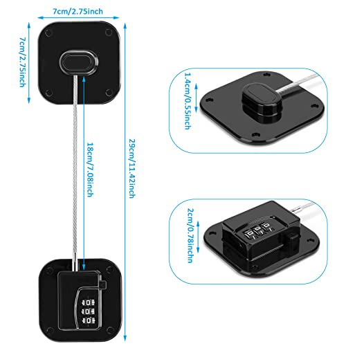 Cerradura de Nevera de Seguridad para Niños Candado para Puerta de Frigorífico de Bebés con Codigos para Armario Puertas Ventanas Frigorífico 2 Piezas