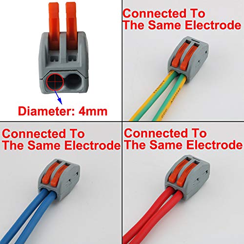 CESFONJER 26 PCS Bloque De Terminales, Electrical terminal block, 2 Agujeros Conectores Reutilizables.