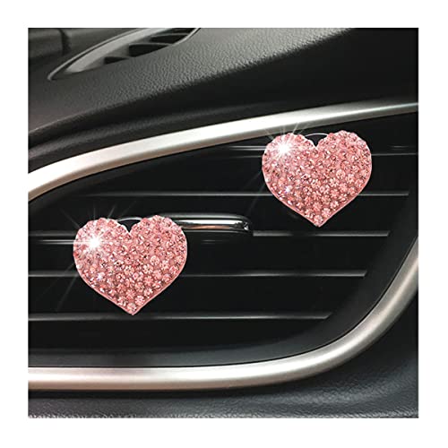 CGEAMDY 2 Piezas Clip De Aromaterapia Para Coche, Clip De Ventilación De Aromaterapia En Forma De Corazón, Ambientador para Coche, Decoración Interior de Coche Para Niñas Mujeres (Rosado)