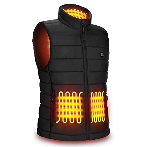 Chaleco Calentador, AGUG Chaleco Calefactable Eléctrico 3 Niveles de Temperatura Chaleco Térmico para Mujer/Hombre Chaqueta Calefactable para Moto Senderismo Caza Esquí Camping (Batería No) Hombre-M