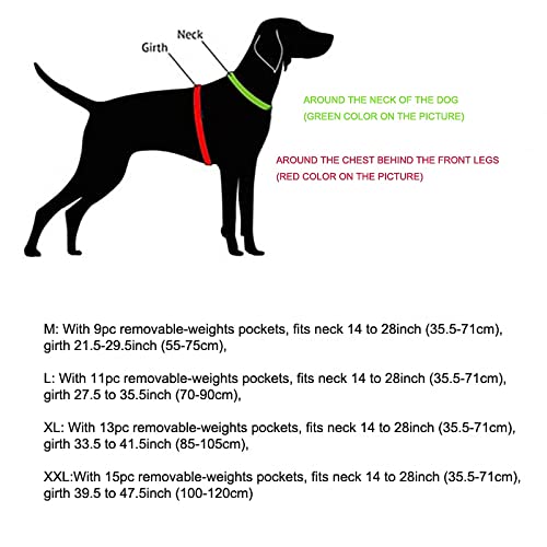 Chaleco con Peso para Perro, Chaleco con Peso Ajustable para Perro, arnés para Perro con Peso con Bolsillo para Entrenar y Hacer Ejercicio