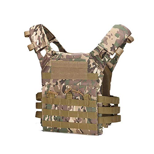 Chaleco táctico CS de campo, chaleco táctico para airsoft al aire libre, chaleco de entrenamiento de combate transpirable, chaleco JPC, chaleco ajustable de nailon para unisex (caqui), Surtido