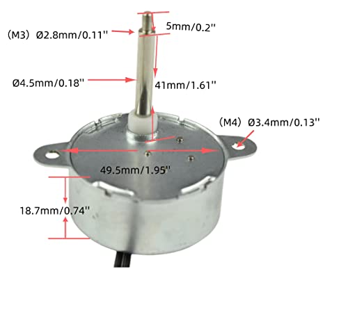 CHANCS TYC-40 AC 12V 5RPM Motor síncrono 46MM Longitud del eje para adorno de Navidad de fibra óptica