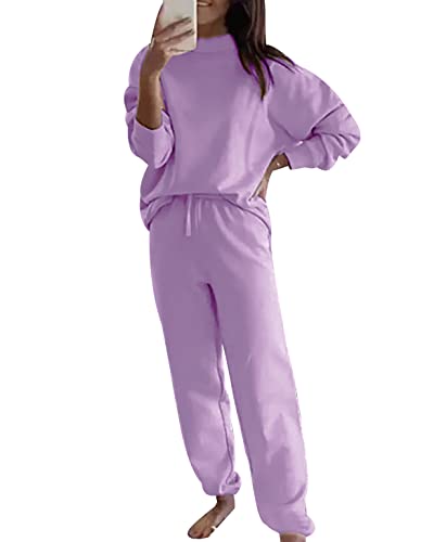 Chándal Mujer Completo Conjunto Chandal Mujer Talla Grande Loungewear Chandal Deportivo Deporte Tallas Grandes Señora Largo Tracksuit Women Chandals Mujer Invierno Chandales Mujeres Flojo Morado 3XL