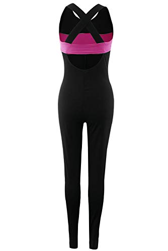 Chándal sin Espalda para Mujer una Pieza Mono Leggings Ajustados Vendaje sin Mangas Romper Mono Corto para Trotar Entrenamiento Fsico Yoga Entrenamiento Ropa Deportiva Pantalones Elásticos