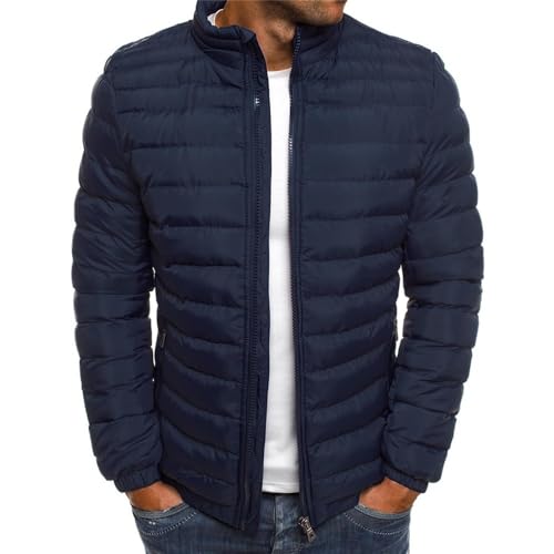 Chaqueta ligera para hombre Chaqueta acolchada Abrigo grueso cálido Cardigan Suéter Manga larga Cremallera completa Chaqueta bomber básica Sudadera Jersey Jersey Chaqueta de algodón con cuello coreano