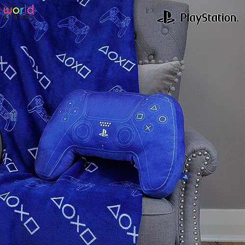 Character World Almohada con Forma de Controlador de Playstation con Licencia Oficial de Playstation, diseño de teléfono, Almohada con Forma de Felpa, decoración de Dormitorio o Juegos