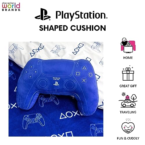 Character World Almohada con Forma de Controlador de Playstation con Licencia Oficial de Playstation, diseño de teléfono, Almohada con Forma de Felpa, decoración de Dormitorio o Juegos