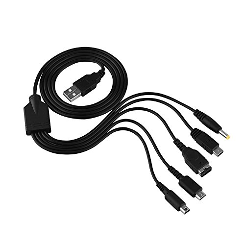 Charging Cable, 47.2In Multiuso 5 En 1 Cargador Usb Various Types Of Interfaces Para Ndsl Ll/Xl 3Ds Wii U Psp Cable De Carga