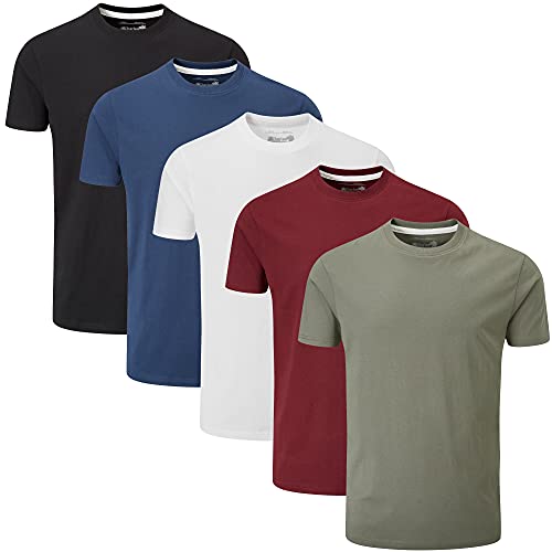 Charles Wilson Paquete 5 Camisetas Cuello Redondo Lisas (X-Large, Essentials)