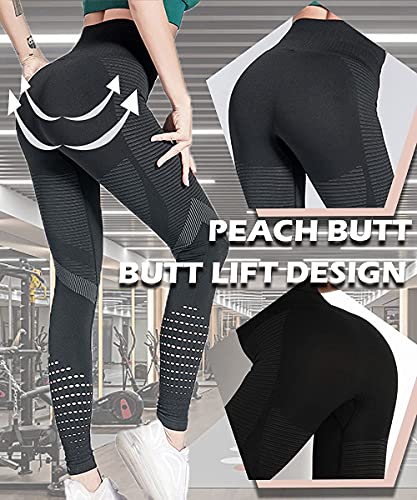 CheChury Leggings Mujer Push Up Mallas Pantalones Deportivos anticeluliticos Suave Malla Transpirable Elásticos Alta Cintura Elásticos Yoga Fitness de Control la Barriga