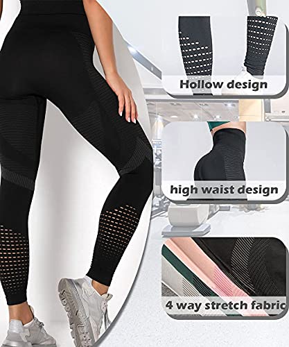 CheChury Leggings Mujer Push Up Mallas Pantalones Deportivos anticeluliticos Suave Malla Transpirable Elásticos Alta Cintura Elásticos Yoga Fitness de Control la Barriga