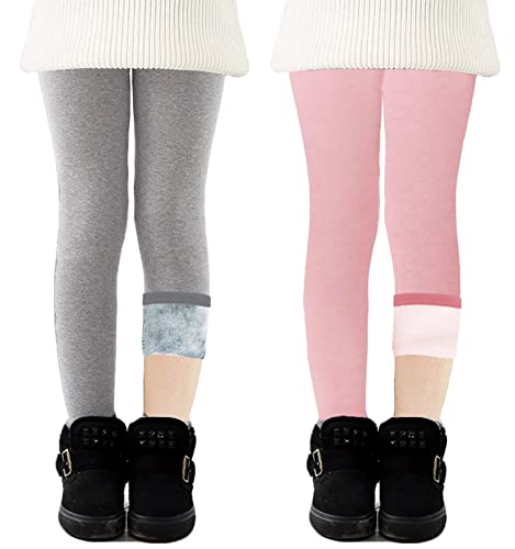 CheChury Leggings Niñas Térmico Pantalones Forros Polar Leggings Fleece Niñas Leggins Térmicos Pantalón Algodón Cálido Leggings Invierno Niñas Pantalones Largos Terciopelo Pantalones Bordados Niñas