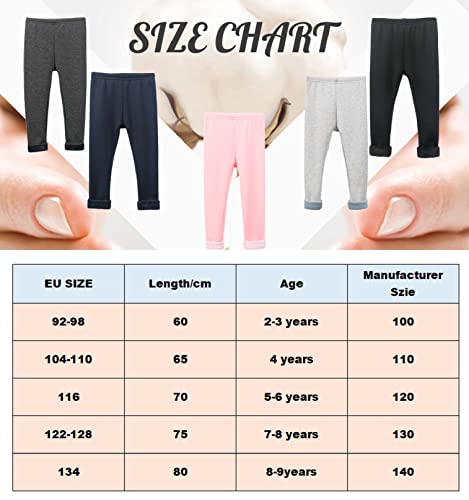 CheChury Leggings Niñas Térmico Pantalones Forros Polar Leggings Fleece Niñas Leggins Térmicos Pantalón Algodón Cálido Leggings Invierno Niñas Pantalones Largos Terciopelo Pantalones Bordados Niñas