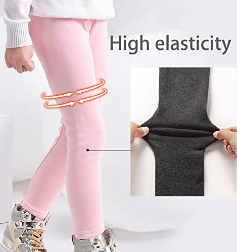 CheChury Leggings Niñas Térmico Pantalones Forros Polar Leggings Fleece Niñas Leggins Térmicos Pantalón Algodón Cálido Leggings Invierno Niñas Pantalones Largos Terciopelo Pantalones Bordados Niñas