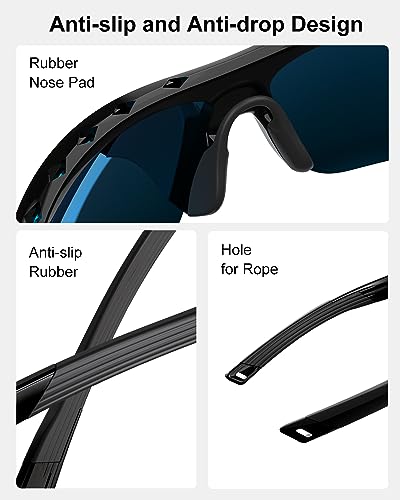 CHEREEKI Gafas de Sol Hombre, Gafas de Sol Polarizadas con Protección UV400, Gafas Sol Hombre Mujer para Running Conducción Pesca