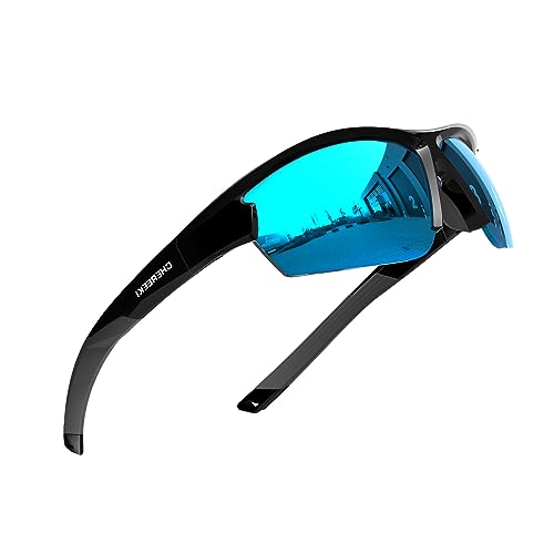 CHEREEKI Gafas de Sol Hombre, Gafas de Sol Polarizadas con Protección UV400, Gafas Sol Hombre Mujer para Running Conducción Pesca