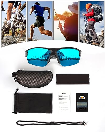 CHEREEKI Gafas de Sol Hombre, Gafas de Sol Polarizadas con Protección UV400, Gafas Sol Hombre Mujer para Running Conducción Pesca