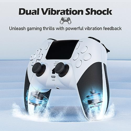 CHEREEKI Mando para PS4, Mandos inalámbricos para PS-4/ PS-4 Pro/PS-4 Slim con Doble Vibración, Giroscópico, Turbo, Touchpad y Conector de Audio