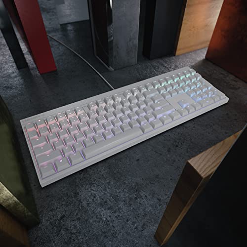 CHERRY MX 2.0S, Teclado de Gaming Mecánico Retroiluminado RGB, Configuración EE.UU. Internacional (QWERTY), con Cable, Diseñado en Alemania, Conmutadores MX Red de Origen, Blanco